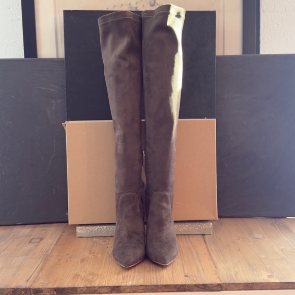 Joie Jemina Over the Knee Suede Boots Dark Taupe Size 7 - Picture 4 of 11